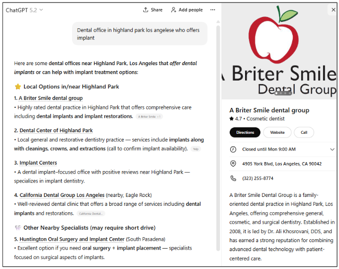 A Briter Smile AI Search, AEO, SEO